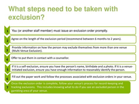 6 steps of self-exclusion from gambling tasmania